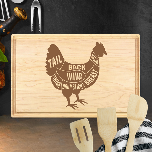 Chicken Cuts Cutting Board - Premium Cutting Boards from Hipster Lasers - Just $40! Shop now at Hipster Lasers
