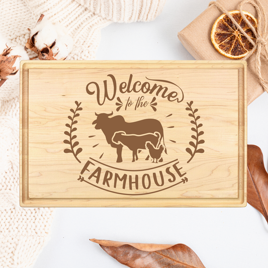 Welcome To The Farmhouse Cutting Board - Premium Cutting Boards from Hipster Lasers - Just $40! Shop now at Hipster Lasers