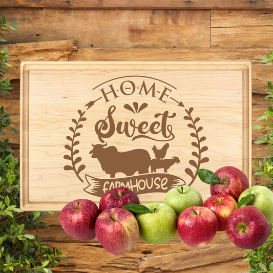 Home Sweet Farmhouse Cutting Board - Premium Cutting Boards from Hipster Lasers - Just $70! Shop now at Hipster Lasers