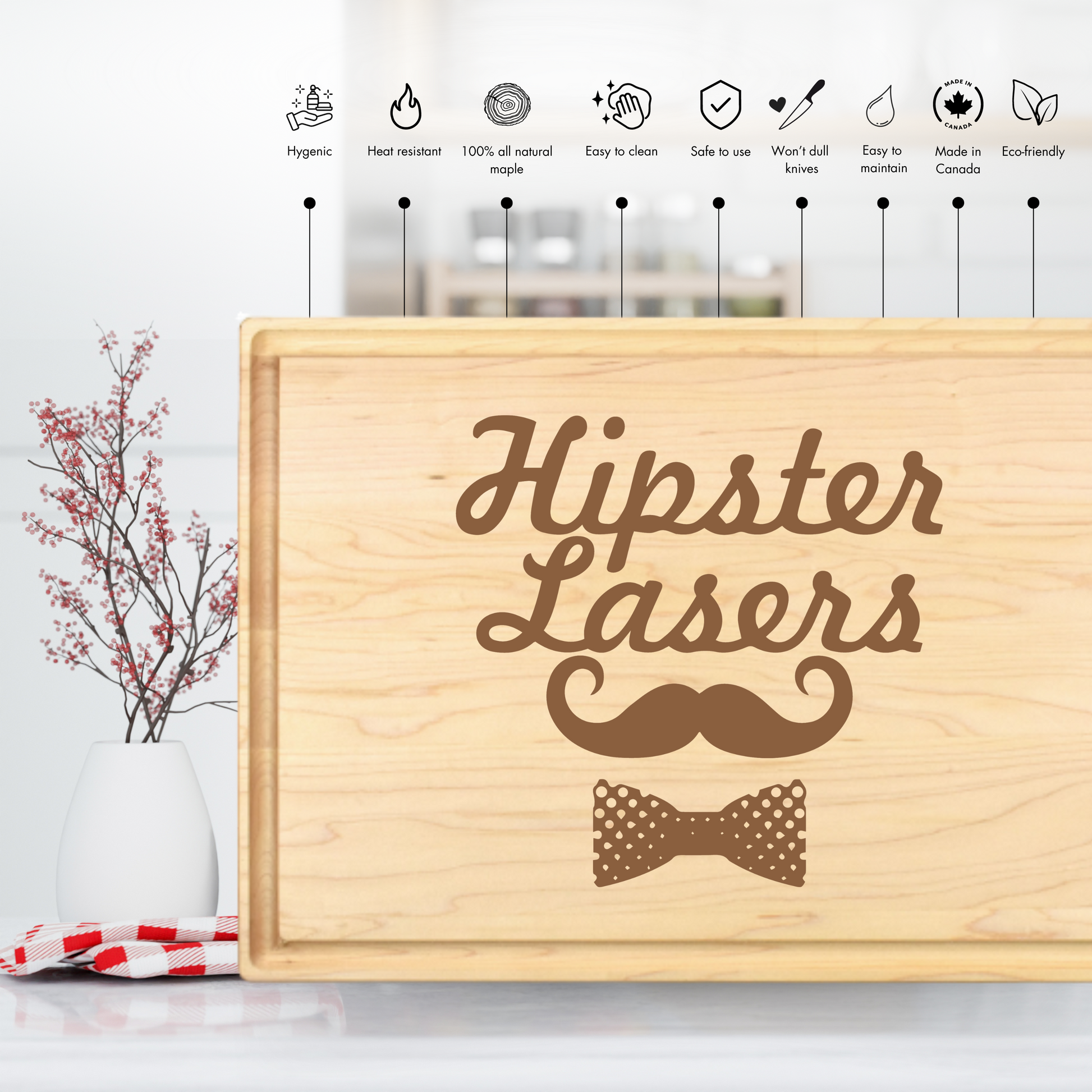 The Grill Father Customizable Cutting Board - Premium Cutting Boards from Hipster Lasers - Just $90! Shop now at Hipster Lasers