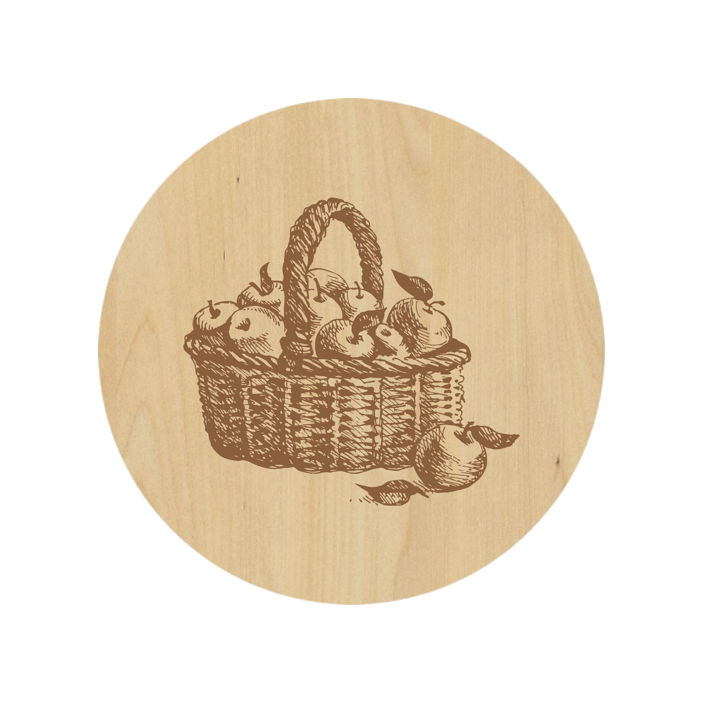 Farmhouse Basket of Apples Coaster - Premium Coasters from Hipster Lasers - Just $10! Shop now at Hipster Lasers