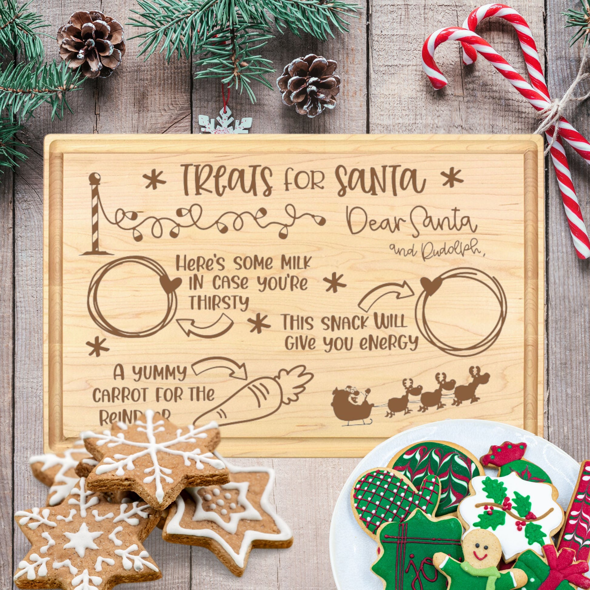 Treats For Santa Cutting Board - Premium Cutting Boards from Hipster Lasers - Just $40! Shop now at Hipster Lasers