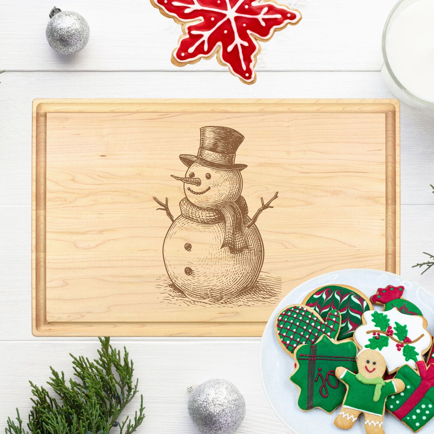 Snowman's Snack Cutting Board - Premium Cutting Boards from Hipster Lasers - Just $40! Shop now at Hipster Lasers