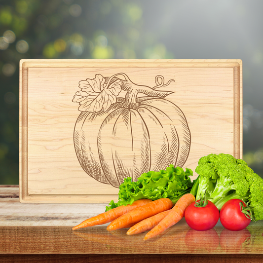 Farmhouse Pumpkin Cutting Board - Premium Cutting Boards from Hipster Lasers - Just $70! Shop now at Hipster Lasers