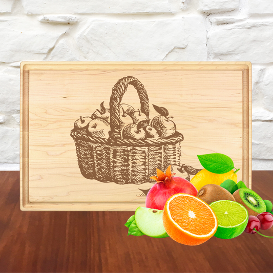 Farmhouse Basket of Apples Cutting Board - Premium Cutting Boards from Hipster Lasers - Just $70! Shop now at Hipster Lasers