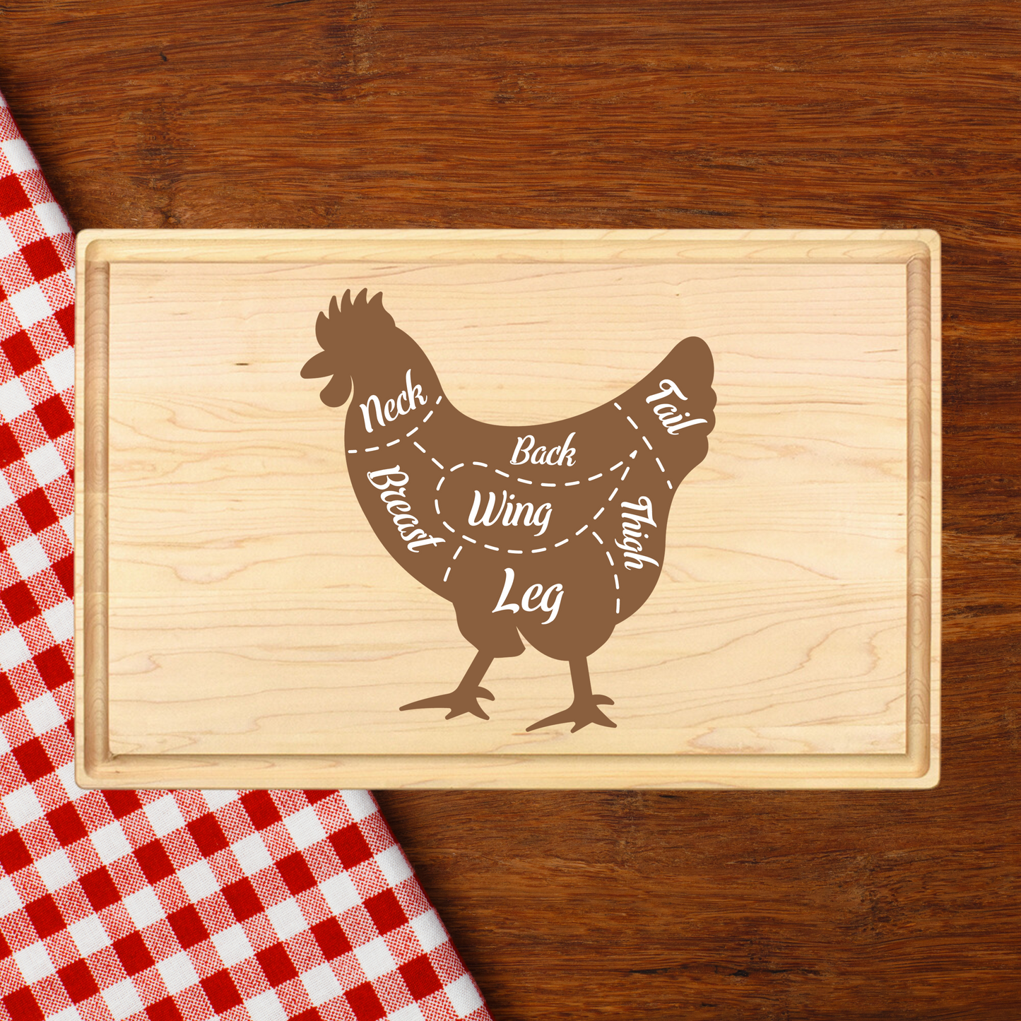 Chicken Butcher Cuts Cutting Board - Premium Cutting Boards from Hipster Lasers - Just $70! Shop now at Hipster Lasers