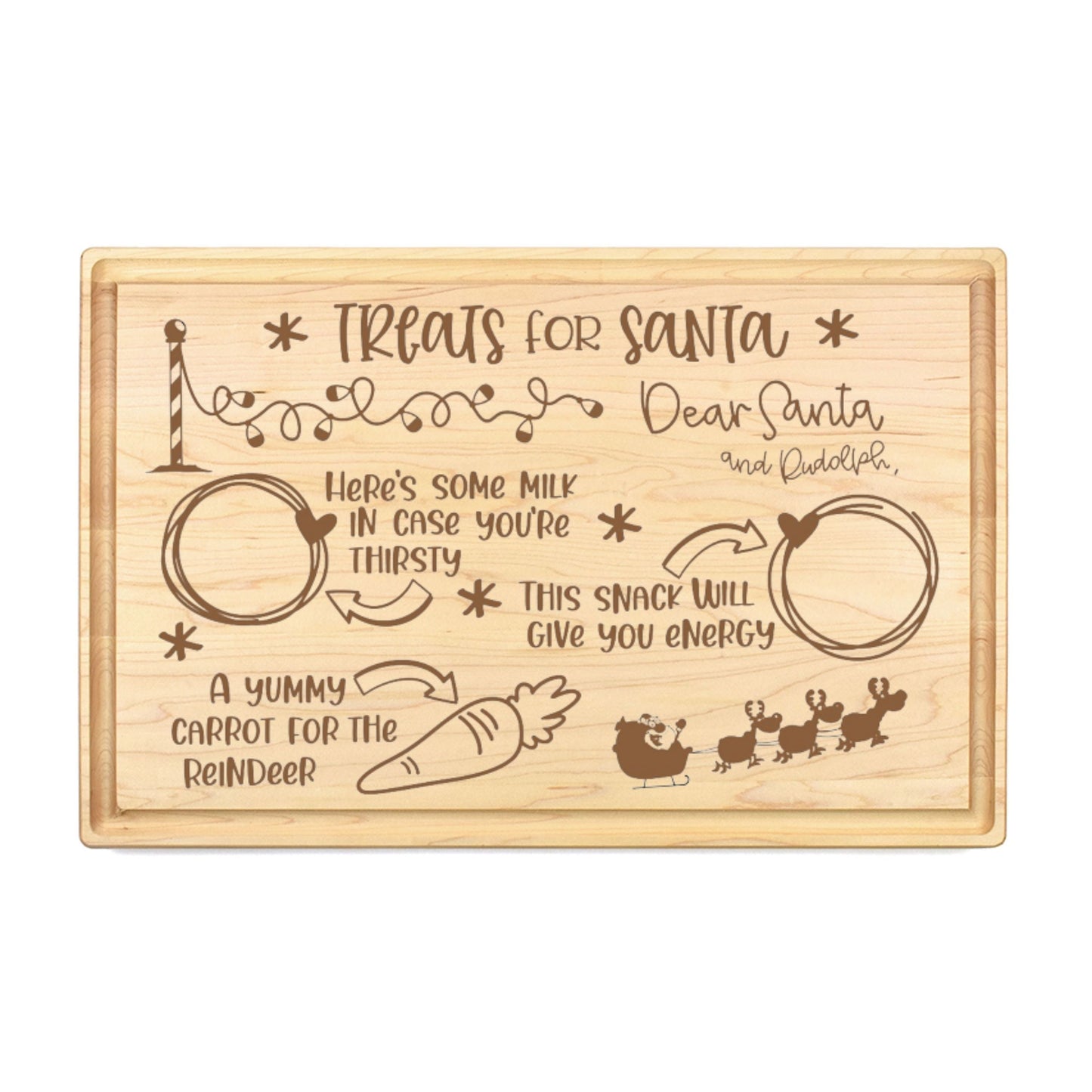 Treats For Santa Cutting Board - Premium Cutting Boards from Hipster Lasers - Just $40! Shop now at Hipster Lasers