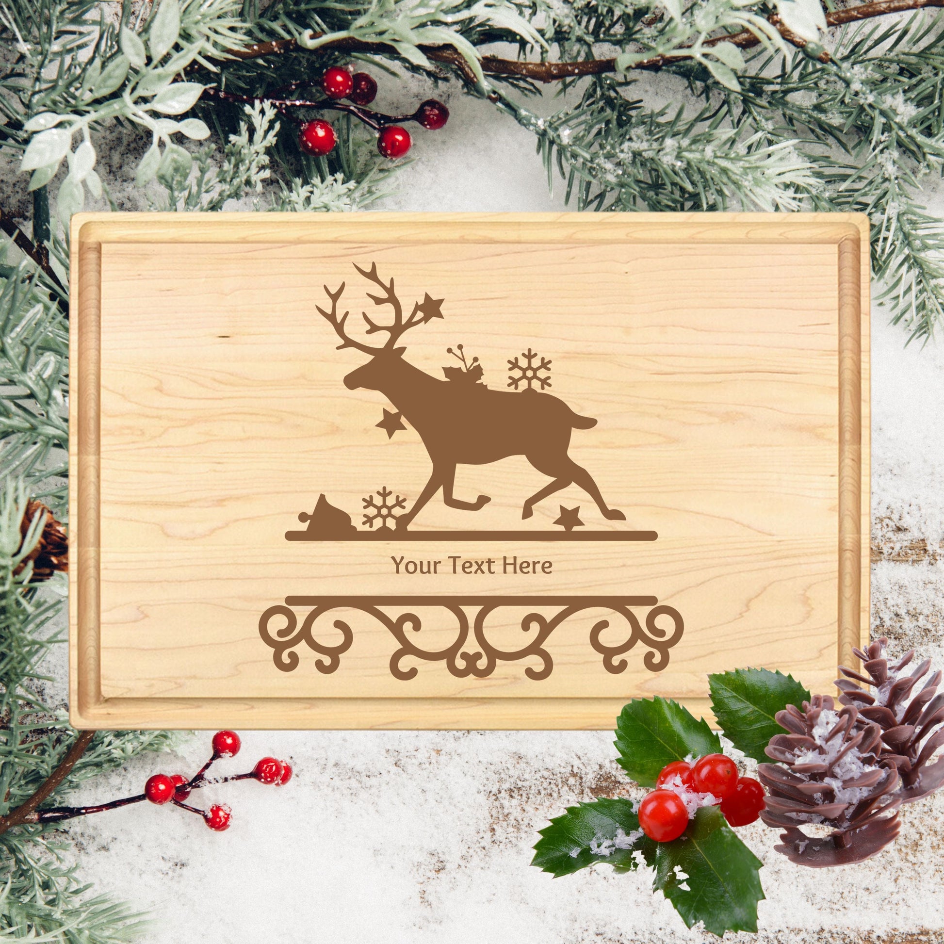 Custom Jingle All the Way Cutting Board - Premium Cutting Boards from Hipster Lasers - Just $90! Shop now at Hipster Lasers