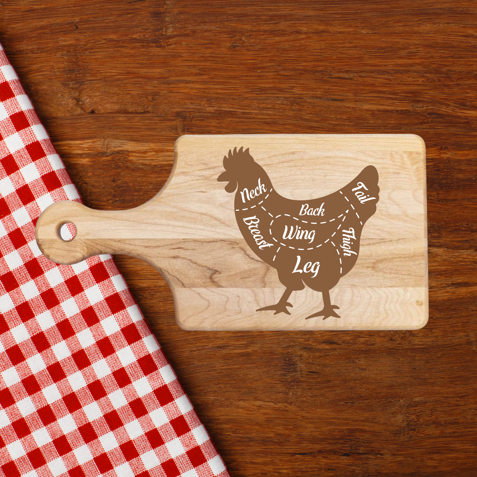 Chicken Butcher Cuts Cutting Board - Premium Cutting Boards from Hipster Lasers - Just $70! Shop now at Hipster Lasers