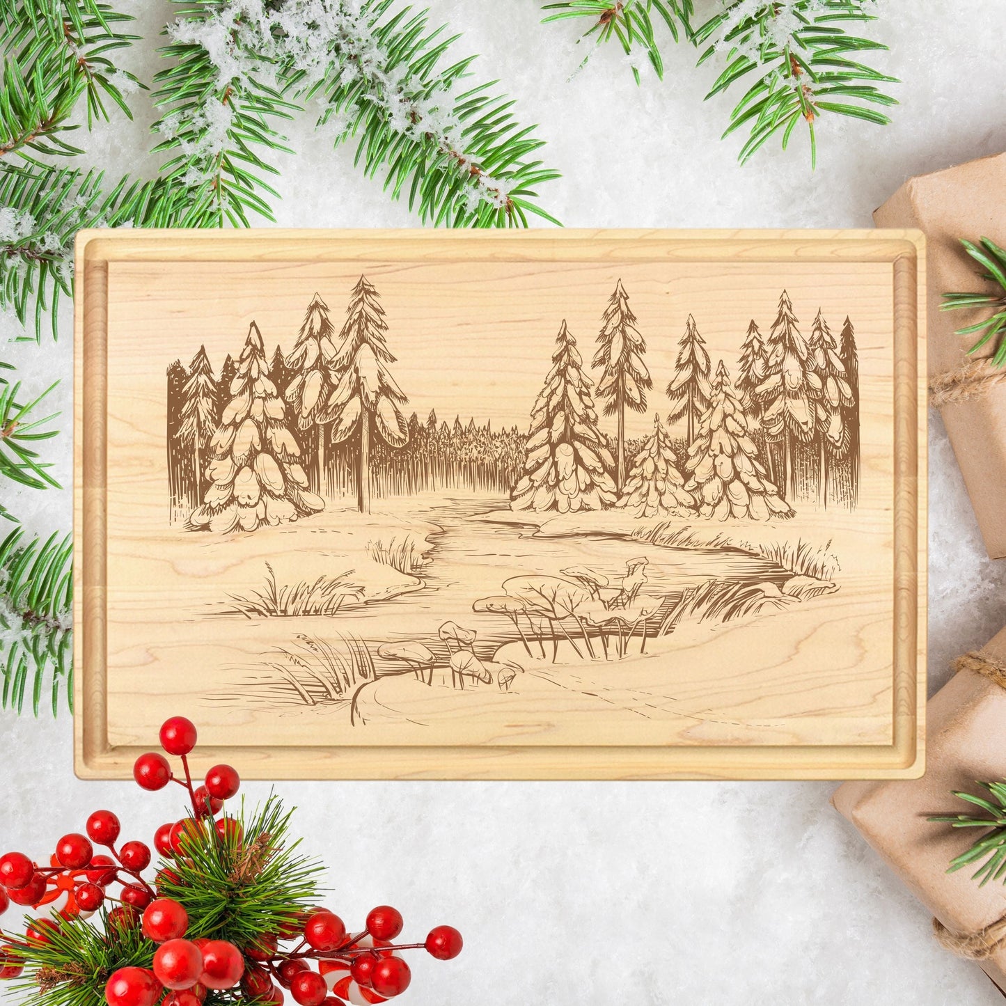 Snowy Views Cutting Board - Premium Cutting Boards from Hipster Lasers - Just $40! Shop now at Hipster Lasers