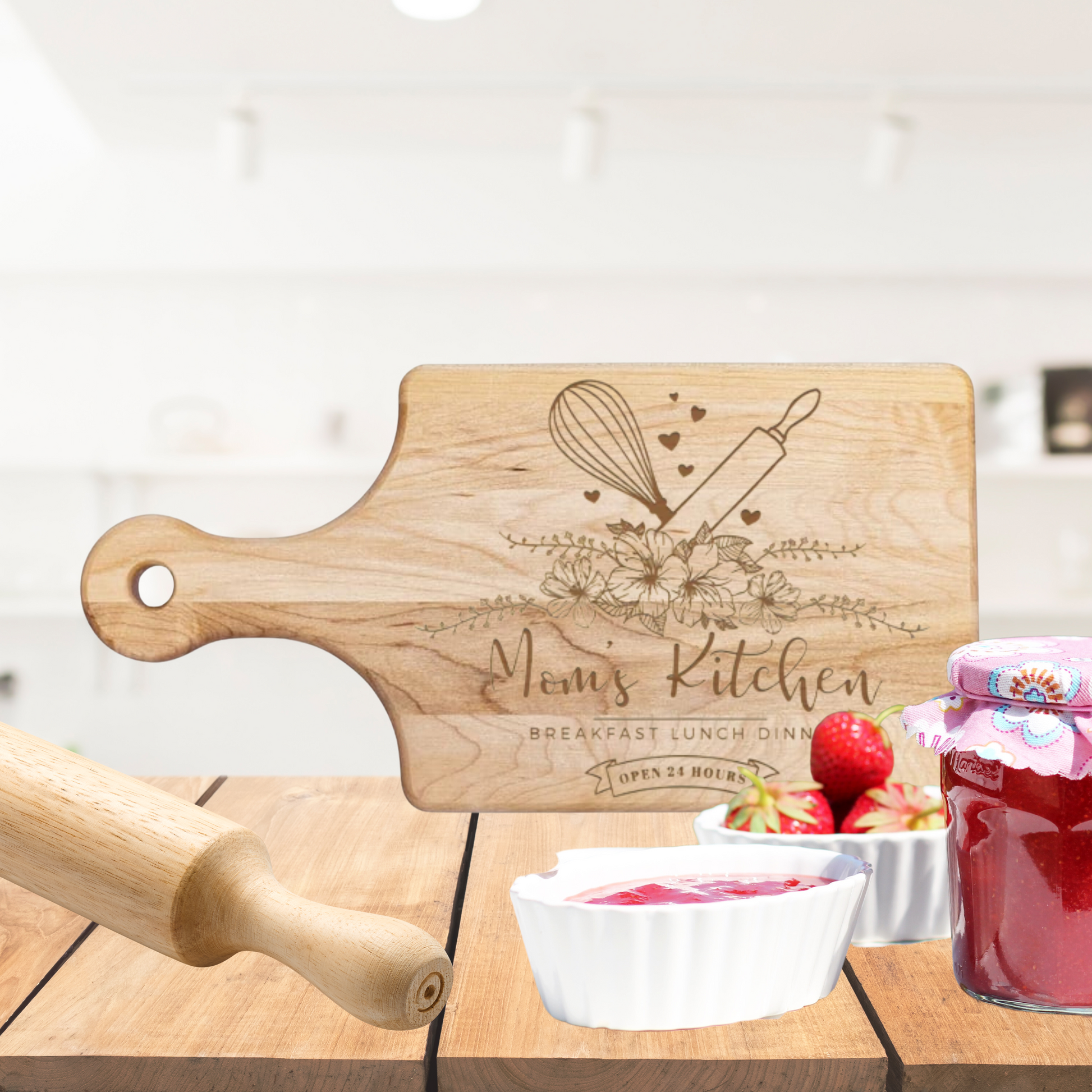 Mom's Kitchen Cutting Board - Premium Cutting Boards from Hipster Lasers - Just $40! Shop now at Hipster Lasers