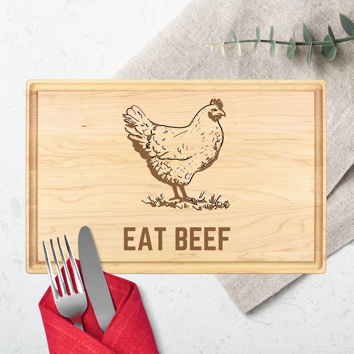 Eat Beef Cutting Board - Premium Cutting Boards from Hipster Lasers - Just $70! Shop now at Hipster Lasers
