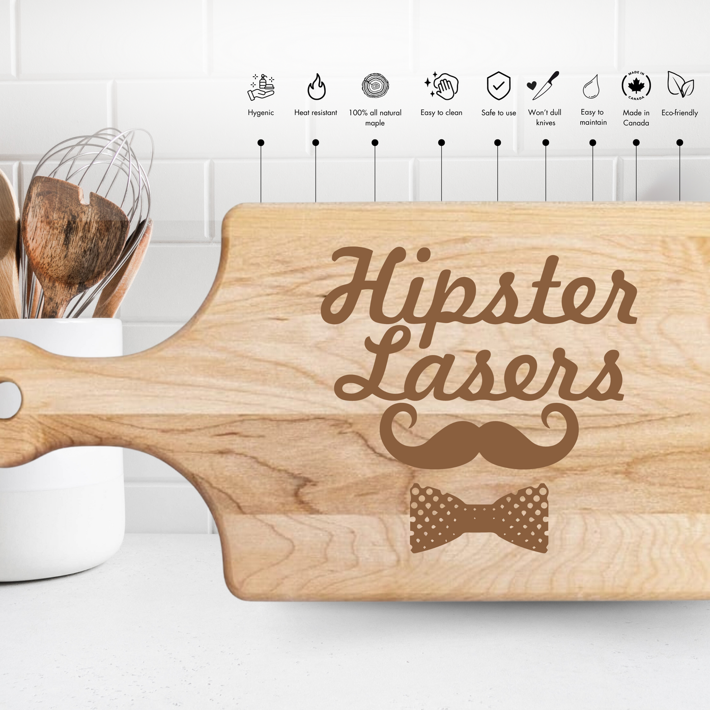 My Favorite People Have Paws Cutting Board - Premium Cutting Boards from Hipster Lasers - Just $40! Shop now at Hipster Lasers