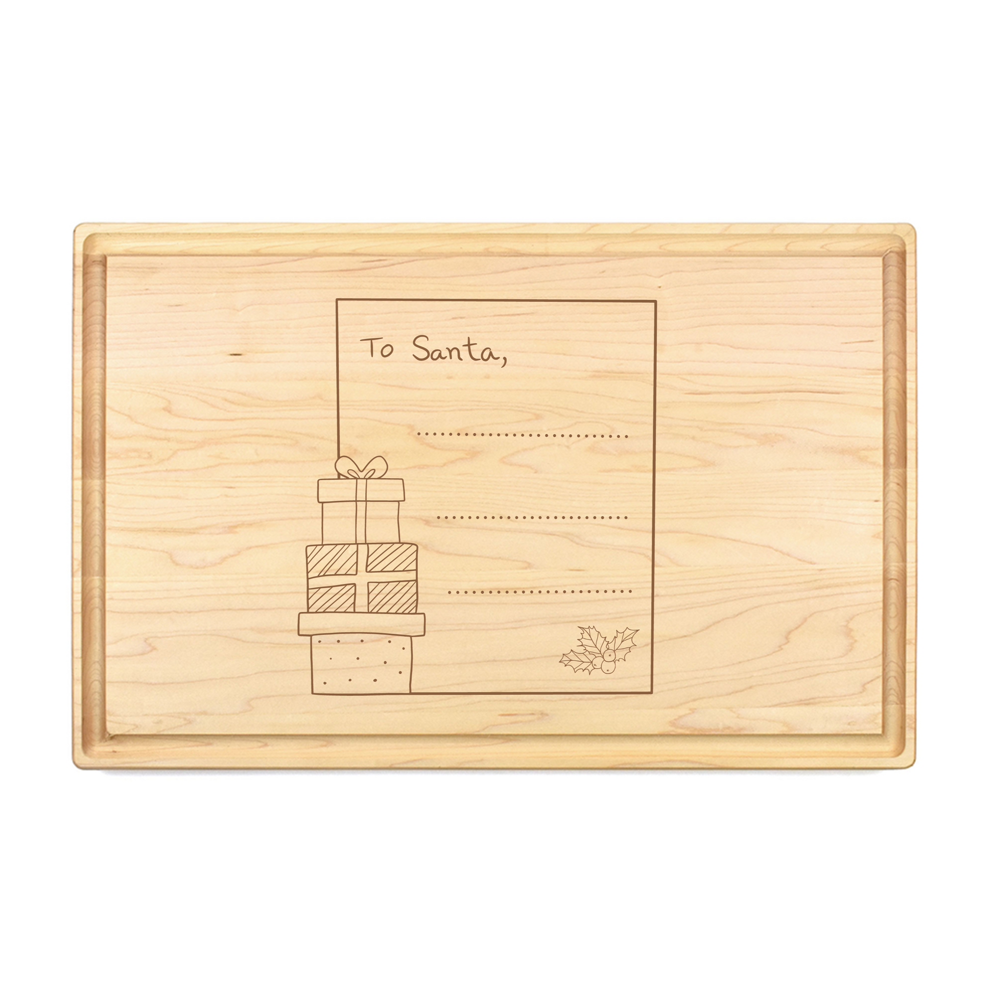 Custom Letter to Santa Cutting Board - Premium Cutting Boards from Hipster Lasers - Just $90! Shop now at Hipster Lasers