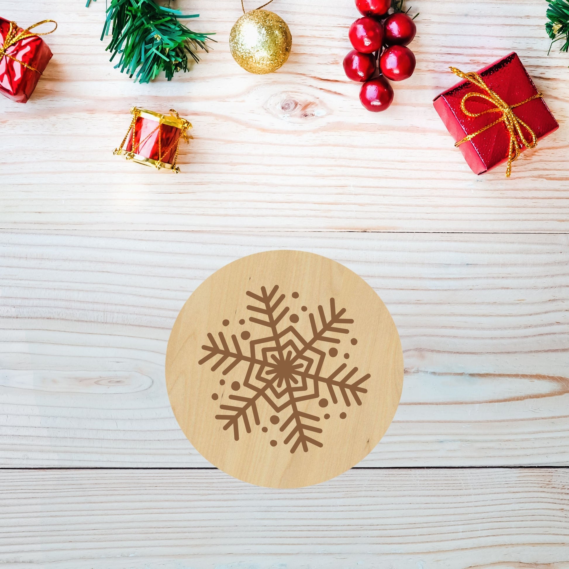 Snowflake Tidings Coaster - Premium Coasters from Hipster Lasers - Just $10! Shop now at Hipster Lasers
