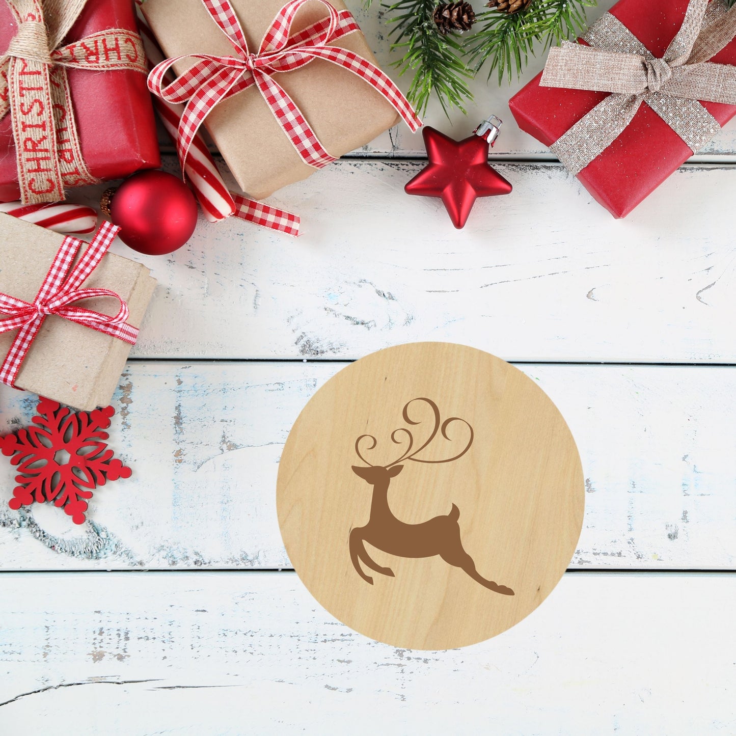 Reindeer Bells Coaster - Premium Coasters from Hipster Lasers - Just $10! Shop now at Hipster Lasers