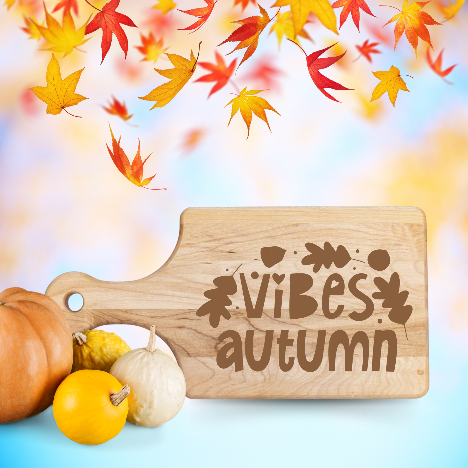 Autumn Vibes Cutting Board - Premium Cutting Boards from Hipster Lasers - Just $40! Shop now at Hipster Lasers