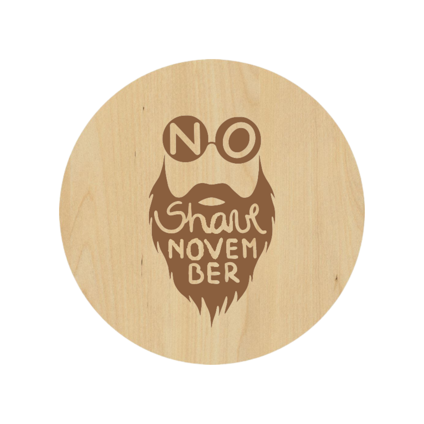 No Shave November Coaster - Premium Coasters from Hipster Lasers - Just $10! Shop now at Hipster Lasers
