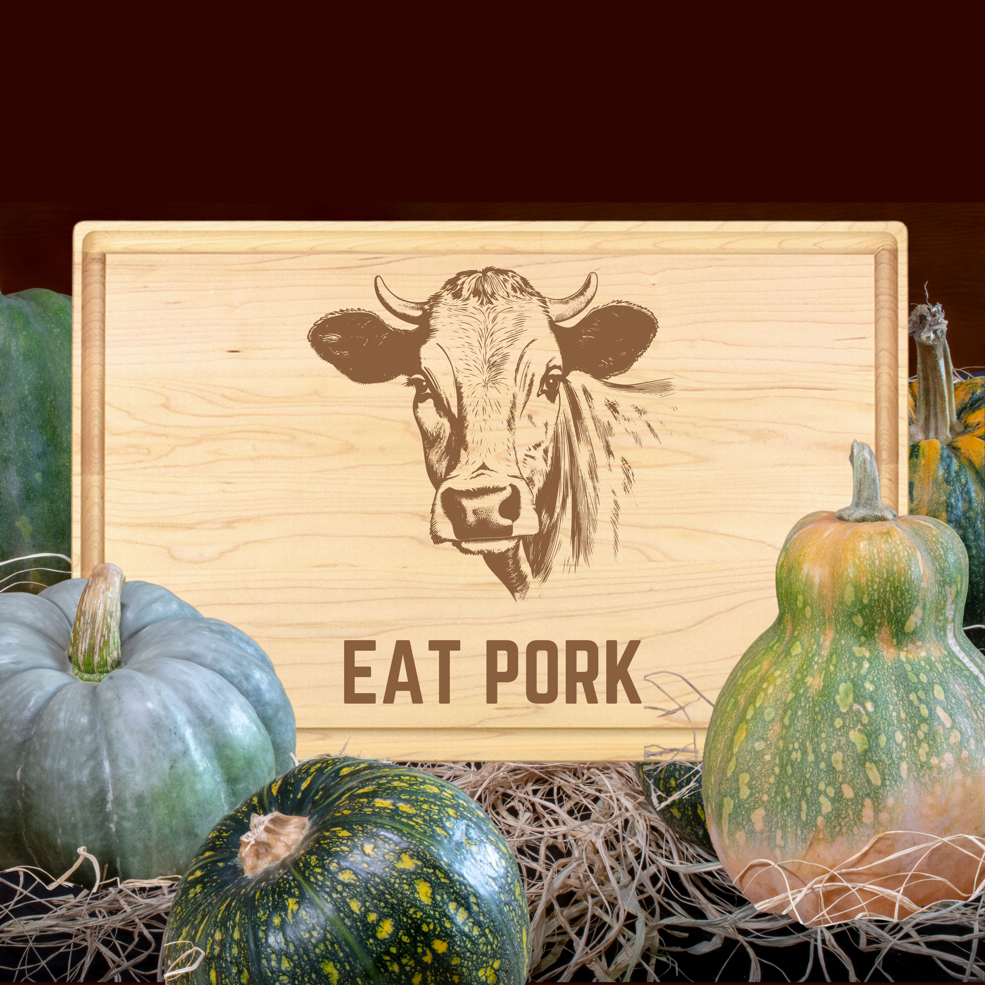 Eat Pork Cutting Board - Premium Cutting Boards from Hipster Lasers - Just $70! Shop now at Hipster Lasers