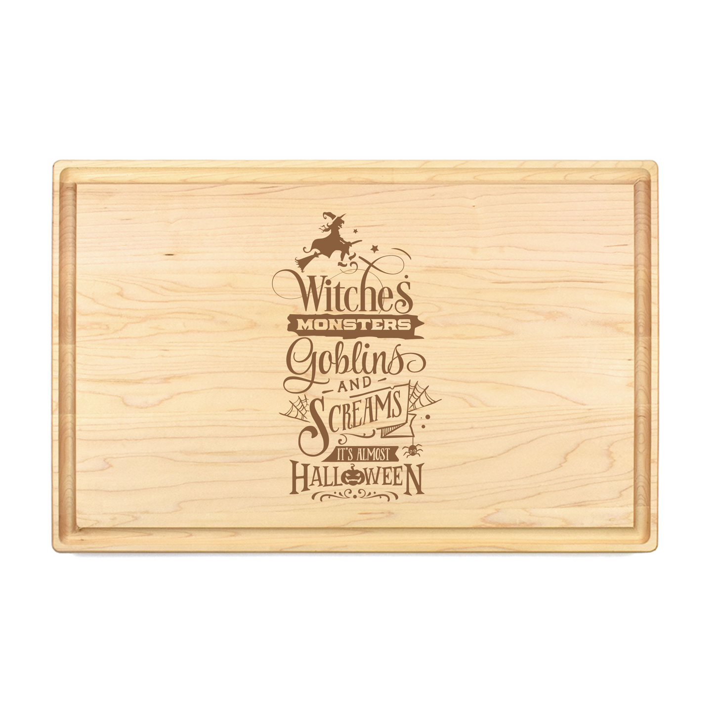 Witches Monsters Goblins & Screams It's Almost Halloween Cutting Board - Premium Cutting Boards from Hipster Lasers - Just $90! Shop now at Hipsterlasers