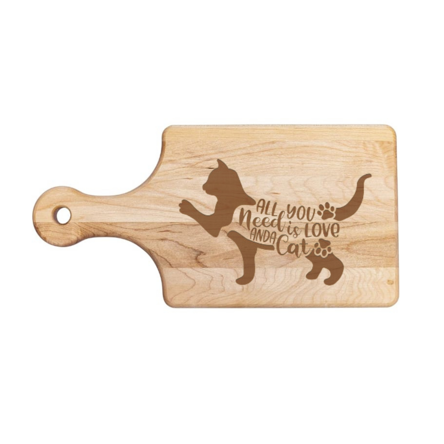 All You Need Is Love And A Cat Cutting Board - Premium Cutting Boards from Hipster Lasers - Just $40! Shop now at Hipster Lasers