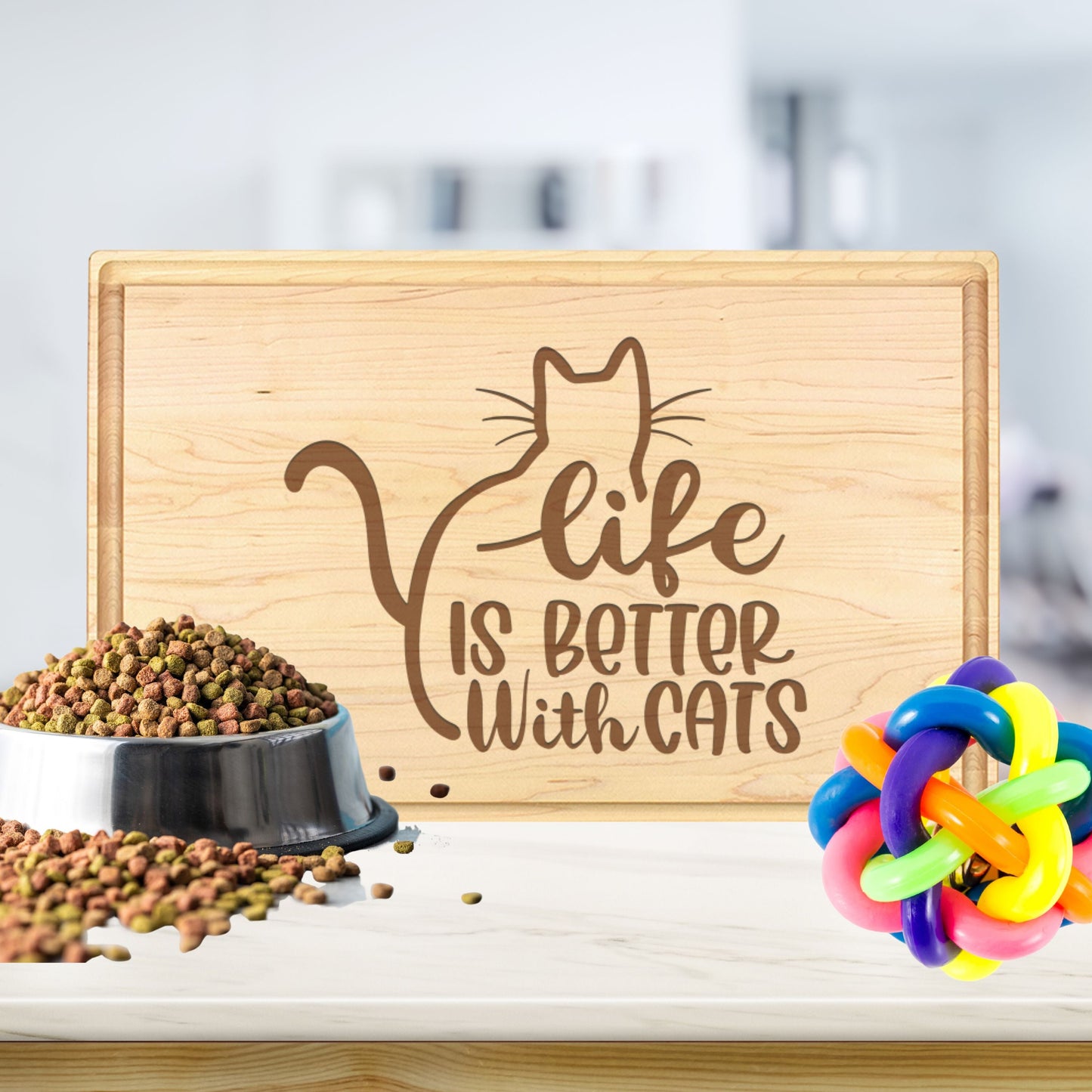 Life Is Better With Cats Cutting Board - Premium Cutting Boards from Hipster Lasers - Just $70! Shop now at Hipster Lasers