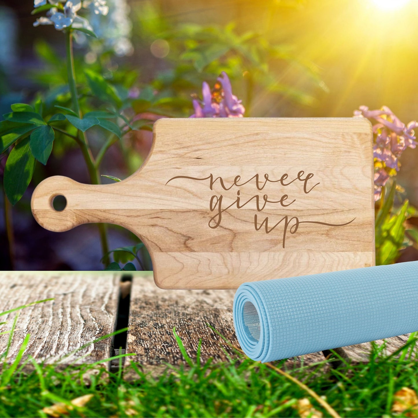 Never Give Up Cutting Board - Premium Cutting Boards from Hipster Lasers - Just $40! Shop now at Hipster Lasers