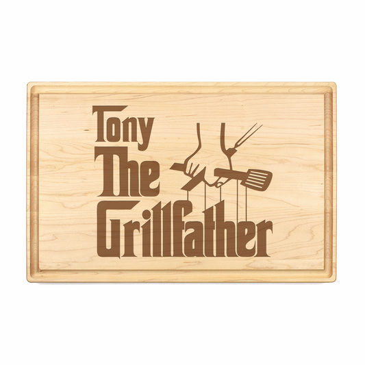 The Grill Father Customizable Cutting Board - Premium Cutting Boards from Hipster Lasers - Just $130! Shop now at Hipsterlasers