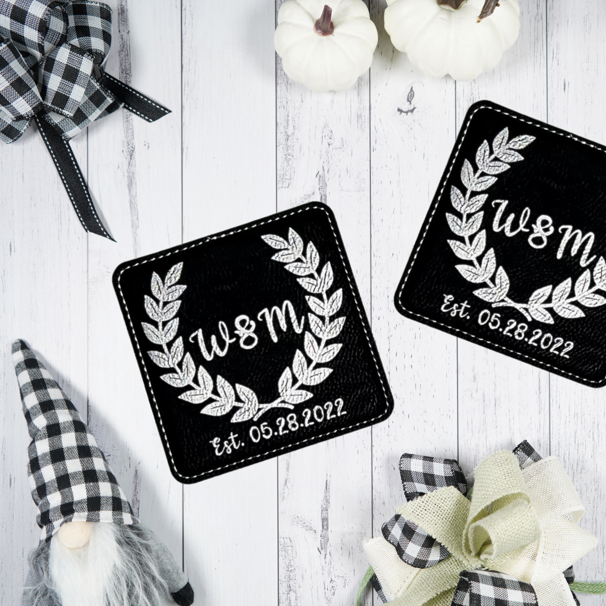 Custom Black Leather Coaster Set of 4 Best Price in 2024 at