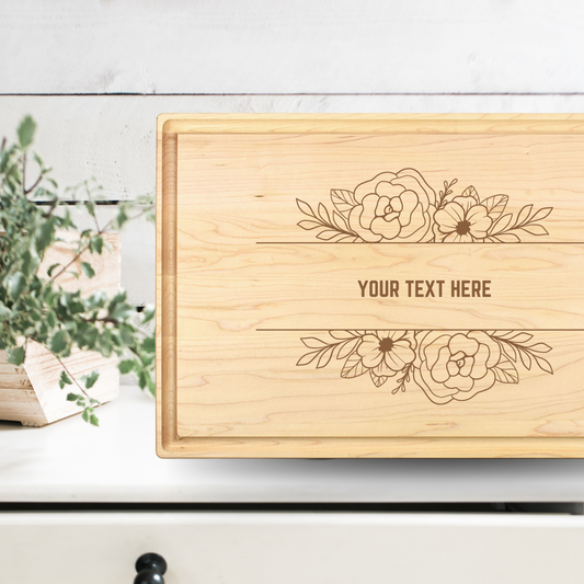 Custom Romantic Rose Cutting Board - Premium Cutting Boards from Hipster Lasers - Just $90! Shop now at Hipster Lasers