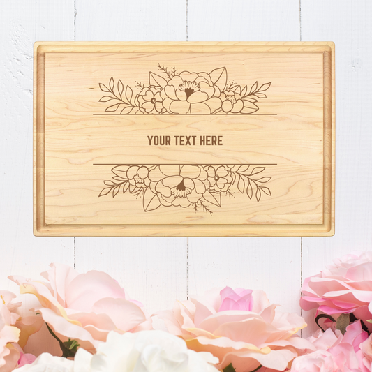 Custom Whimsical Rose Cutting Board - Premium Cutting Boards from Hipster Lasers - Just $90! Shop now at Hipster Lasers