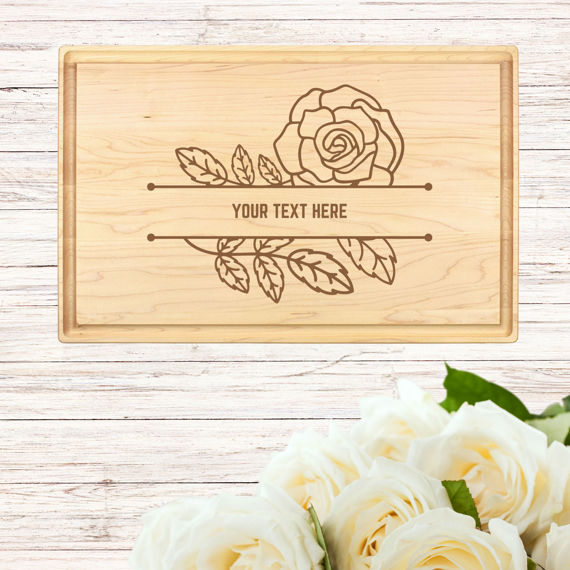 Custom Maple Rose Charm Cutting Board - Premium Cutting Boards from Hipster Lasers - Just $90! Shop now at Hipster Lasers