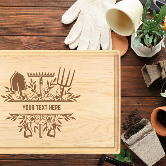 Custom Rustic Garden Cutting Board - Premium Cutting Boards from Hipster Lasers - Just $90! Shop now at Hipster Lasers