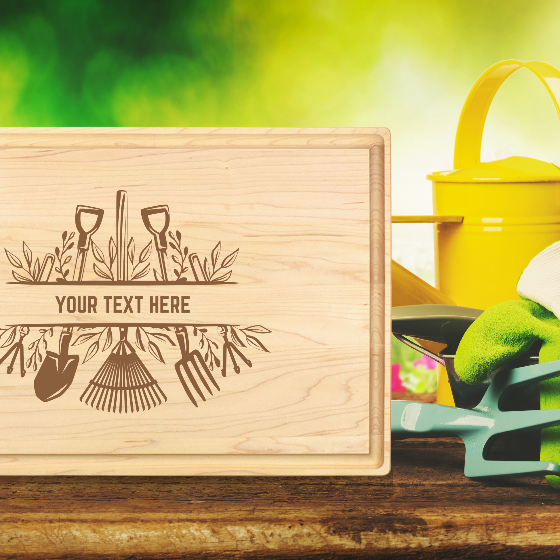 Custom Garden Treasures Cutting Board - Premium Cutting Boards from Hipster Lasers - Just $90! Shop now at Hipster Lasers