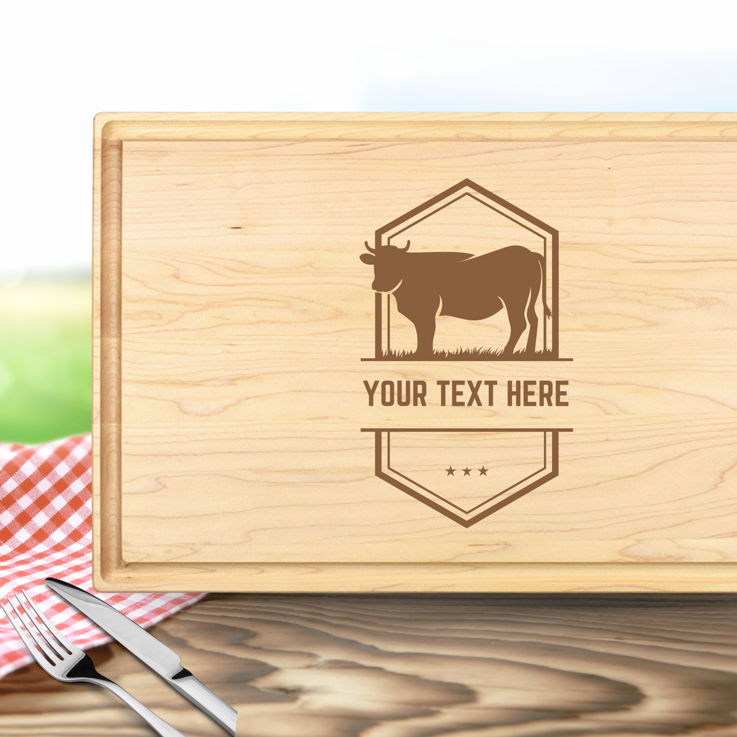 Custom Enchanted Farm Cutting Board - Premium Cutting Boards from Hipster Lasers - Just $90! Shop now at Hipster Lasers