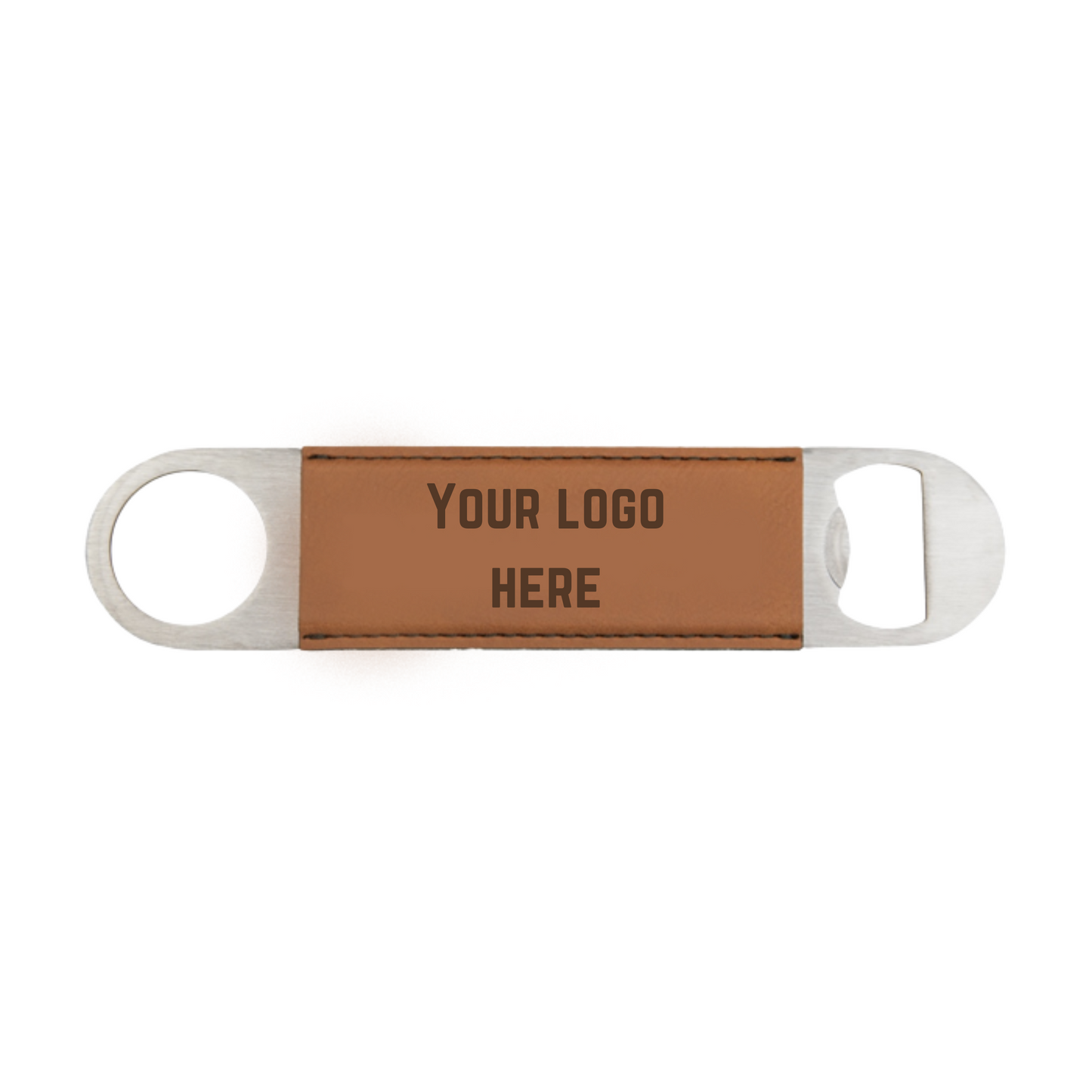 Custom Brown Leather & Metal Bottle Opener - Premium Bottle Openers from Hipster Lasers - Just $20! Shop now at Hipster Lasers
