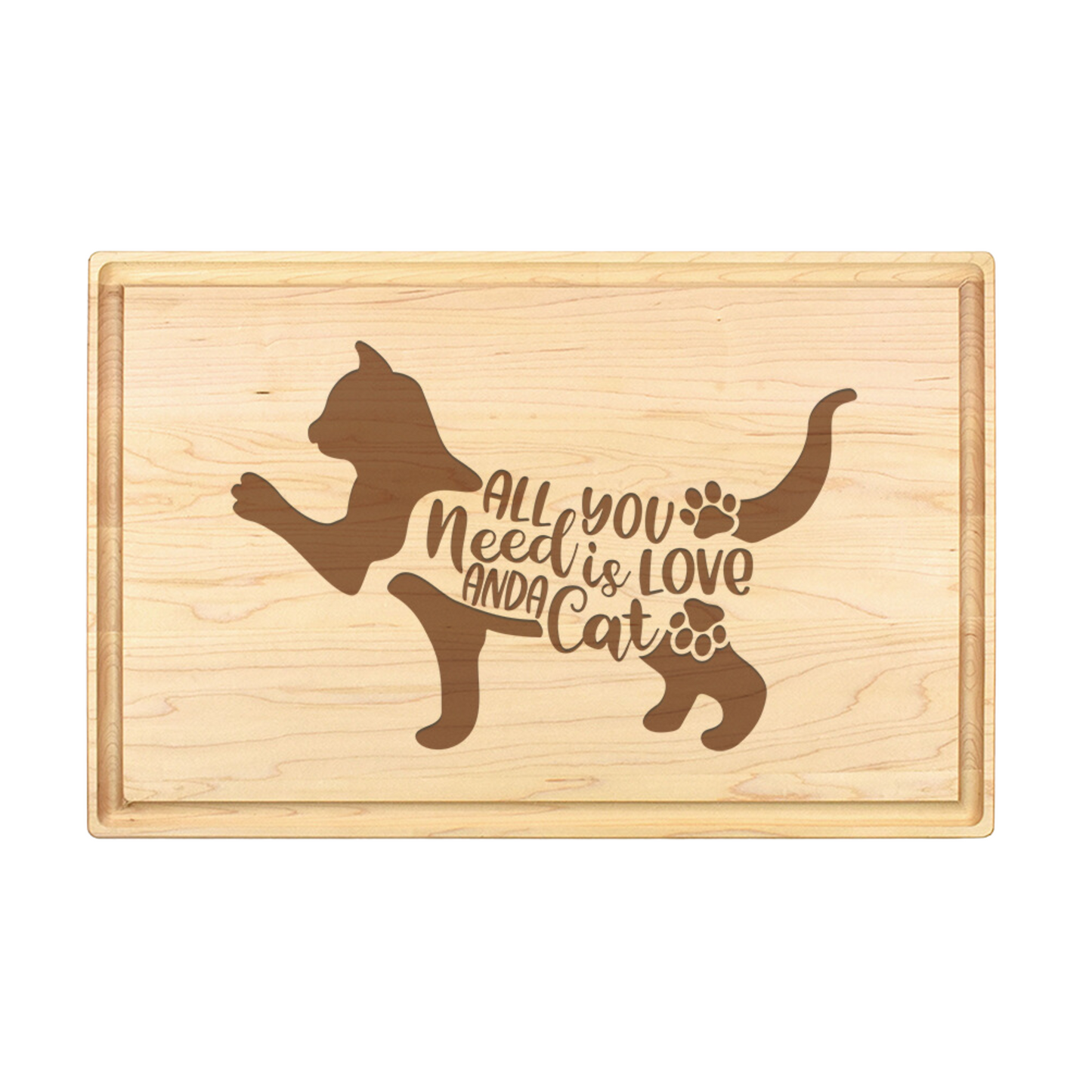All You Need Is Love And A Cat Cutting Board - Premium Cutting Boards from Hipster Lasers - Just $90! Shop now at Hipsterlasers