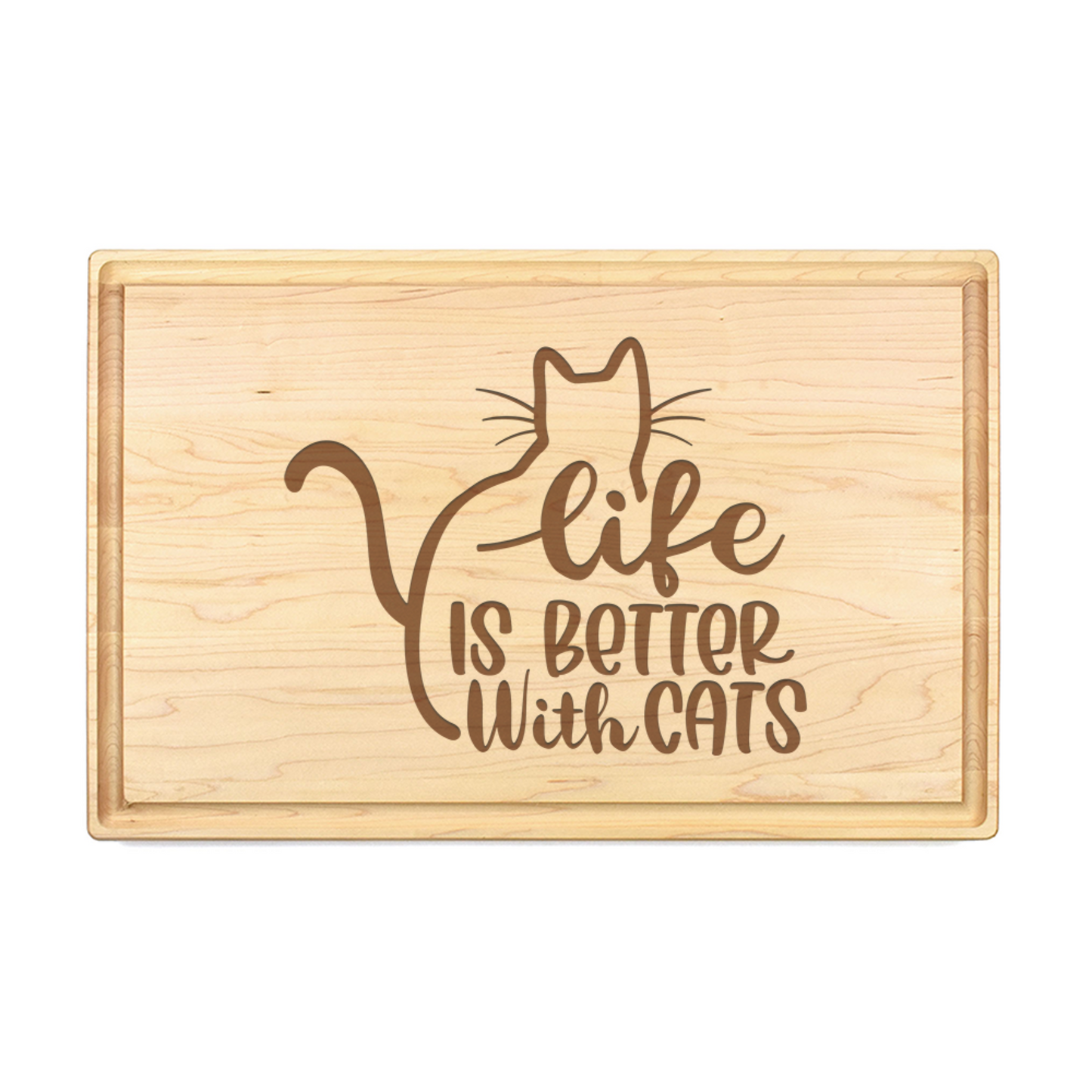 Life Is Better With Cats Cutting Board - Premium Cutting Boards from Hipster Lasers - Just $90! Shop now at Hipsterlasers