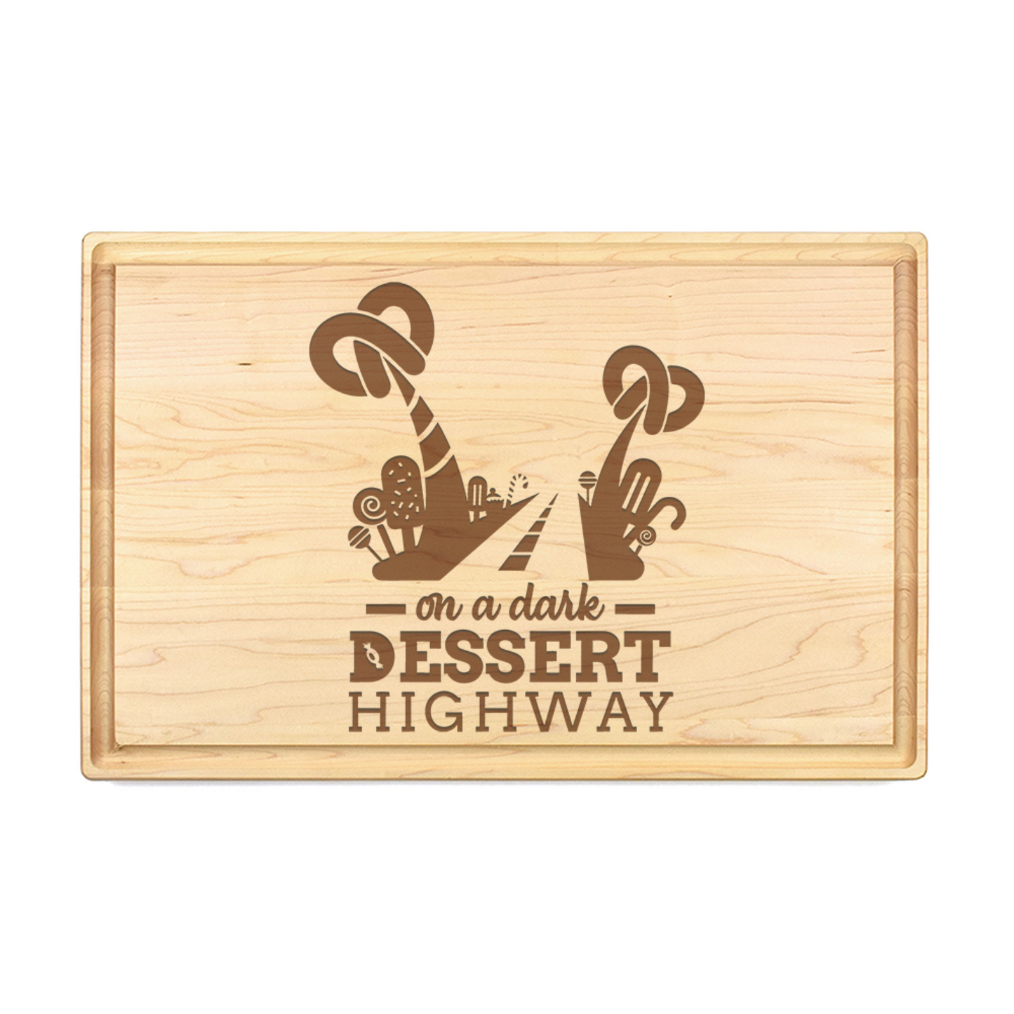 On A Dark Dessert Highway Cutting Board