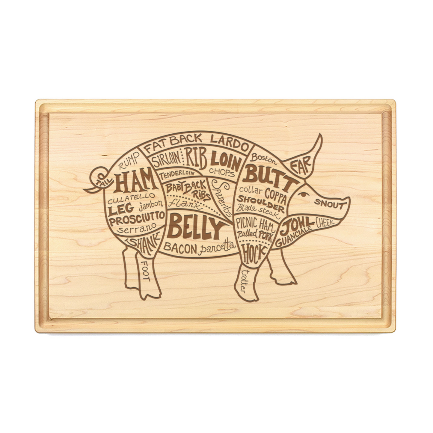 Pig Cuts Cutting Board - Premium Cutting Boards from Hipster Lasers - Just $90! Shop now at Hipsterlasers