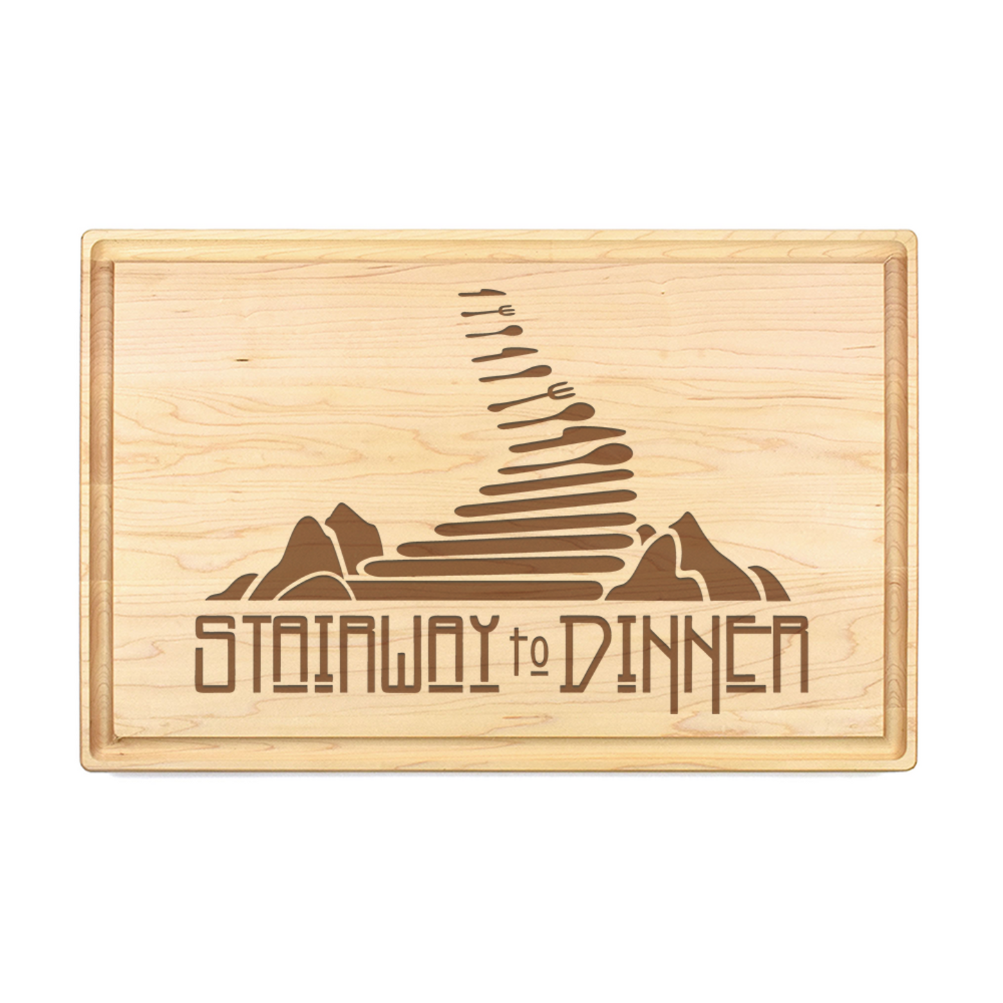 Stairway To Dinner Cutting Board - Premium Cutting Boards from Hipster Lasers - Just $90! Shop now at Hipster Lasers